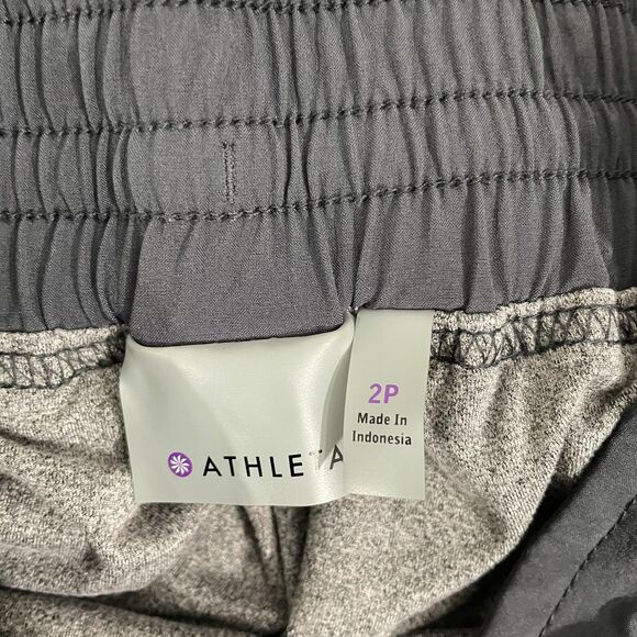 Athleta La Viva Pants Women 2P Gray Runched Cropped Lined Jogger - Picture 5 of 12